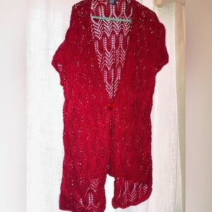 Jones New York Red Knit Cardigan